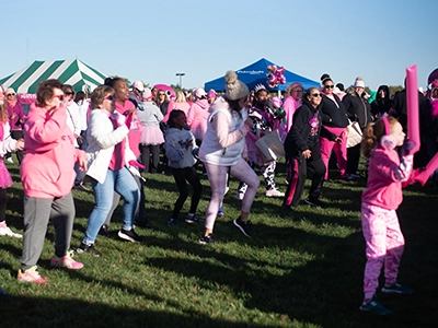 Making strides against breast cancer crowd