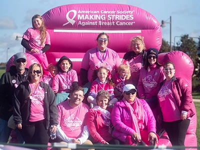 Making strides against breast cancer crowd
