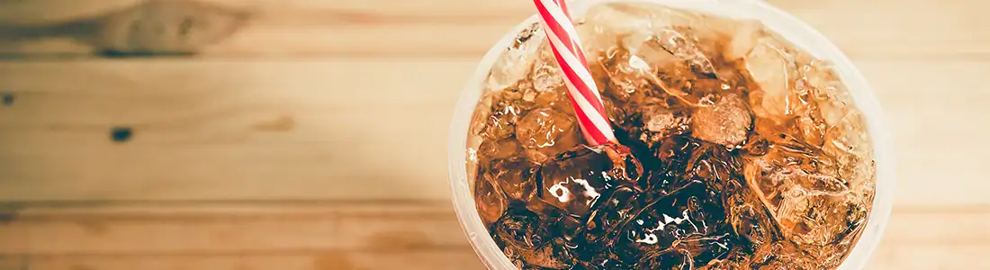 fountain drink sitting on a counter